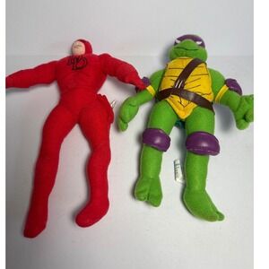 Toy Network Daredevil TMNT Donatello Plush Set 9" Red Green  2002 Vintage